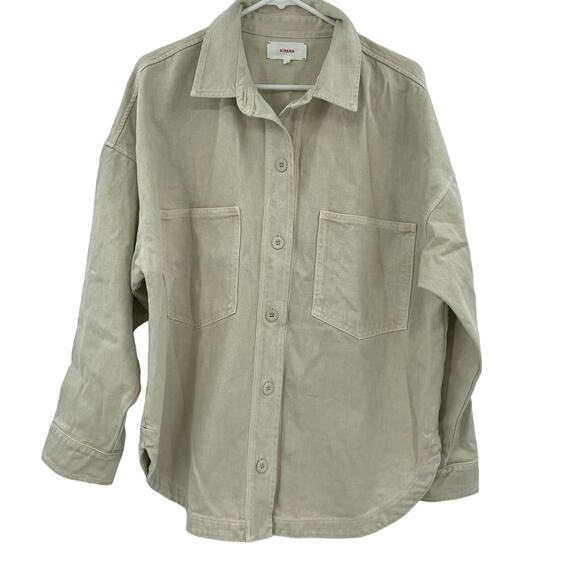 Xirena Cargo Oversized Denim Jacket Size Large 100% Cotton - Picture 1 of 7